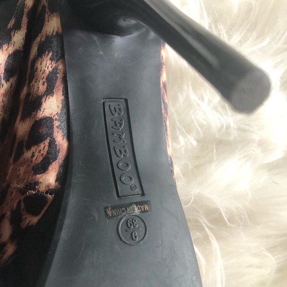 Bamboo Cheetah Print Platform Heels - Picture 6 of 6